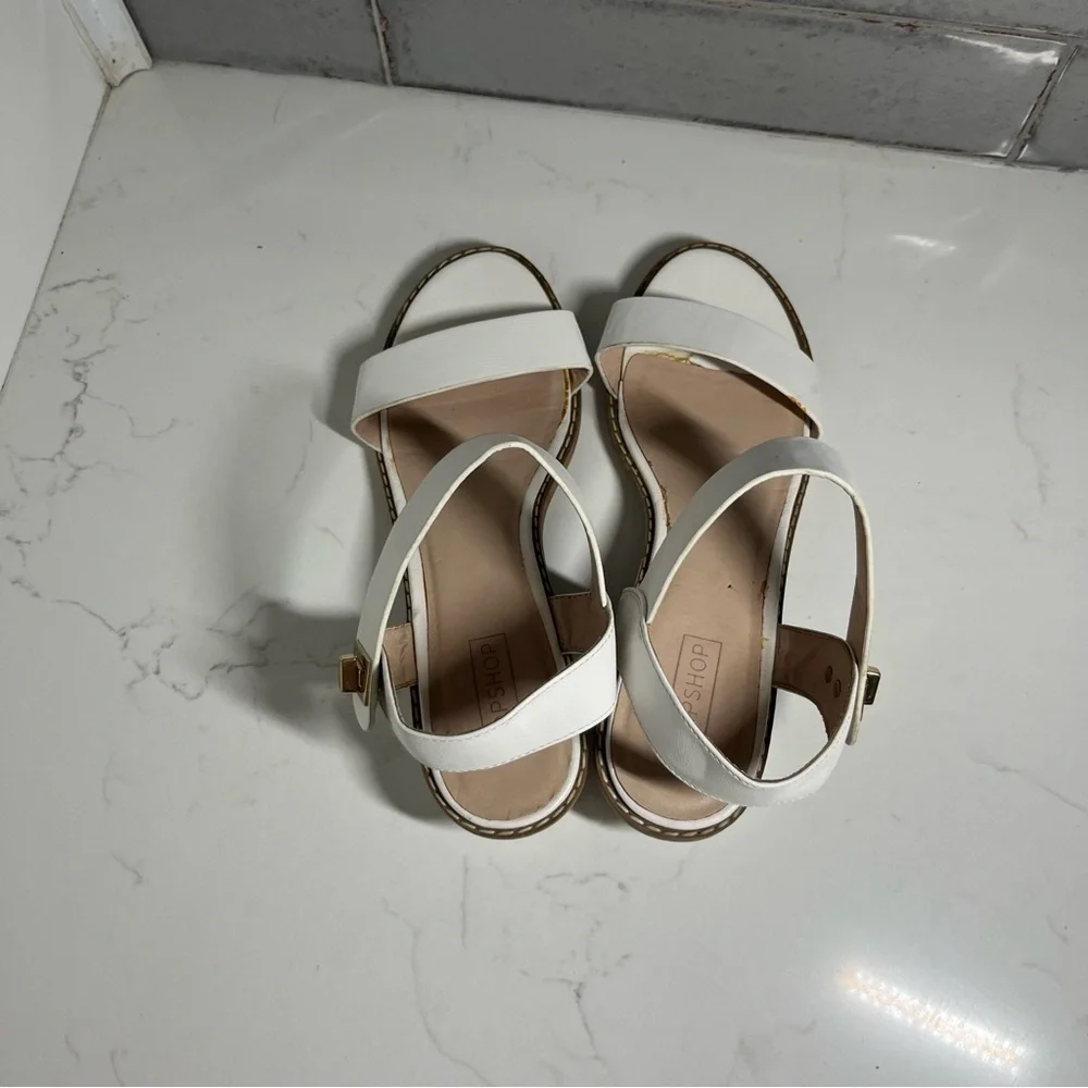 Topshop White Heartbreaker Two Part Heel Sandals 9